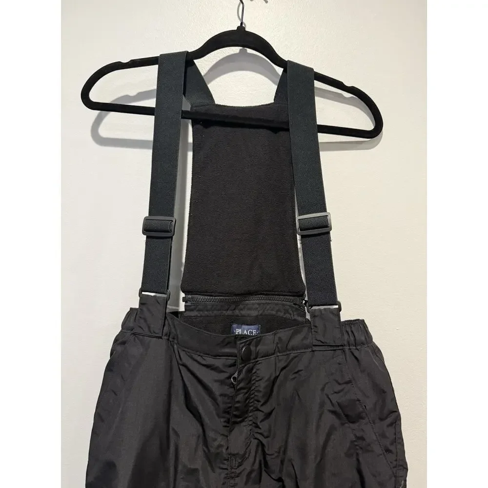 Childrens Place Black Snow Pants Ski Outdoor Removable Bib Youth Size 16 Unisex